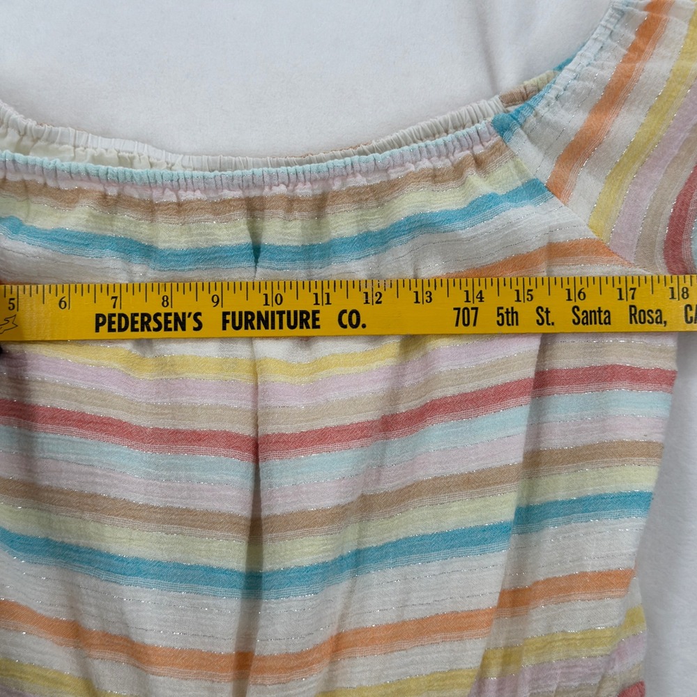 Lovers & Friends Stay Dress XL Spring Rainbow Mini Off the Shoulder Summer Cute - Picture 4 of 10